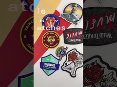 Beira roxa bonito feita sob encomenda de Logo Iron On Woven Patch Merrowed para crianças