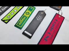 OEM Logo Keychain feito sob encomenda do presente da promoção, etiqueta bordada da corrente chave