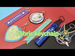 Keychains bordado personalizado, corrente de relógio chave do bordado do OEM do fundo da sarja