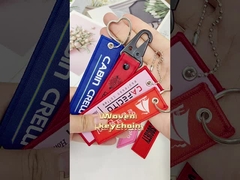 Chaveiros com logotipo personalizados laváveis ​​, chaveiro de tecido durável