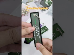 Dê forma à corrente chave bordada costume, sarja/piloto Key Tag da tela