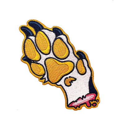 O cão bonito Paw Iron On Clothing Patch da caixa 100% bordado segue cores de PMS