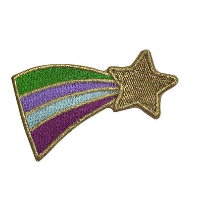 Remendos bordados personalizados estrela colorida lavável para chapéu saco de pano