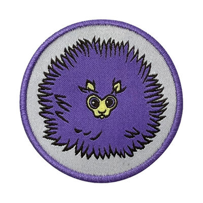 Beira roxa bonito feita sob encomenda de Logo Iron On Woven Patch Merrowed para crianças