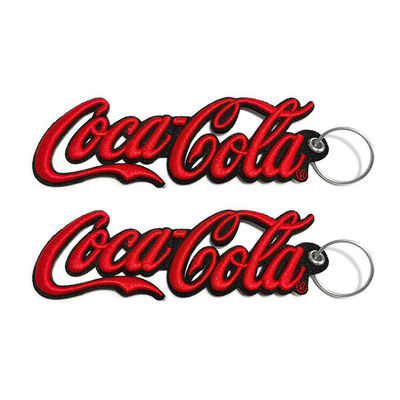 OEM Logo Keychain feito sob encomenda do presente da promoção, etiqueta bordada da corrente chave