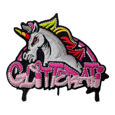 Ferro de Unicorn Logo Custom Embroidered Patches With no revestimento protetor para a roupa
