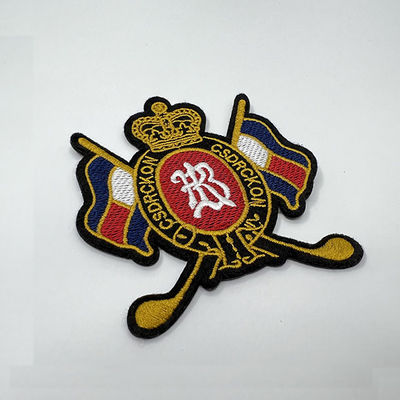 Remendos laváveis do bordado do laço nacional de Logo Embroidered Patches Hook And
