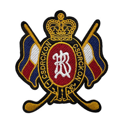 Remendos laváveis do bordado do laço nacional de Logo Embroidered Patches Hook And