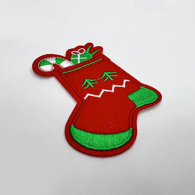 O presente do Natal golpeia o ferro sentido lavável bordado feito sob encomenda da tela dos remendos no revestimento protetor