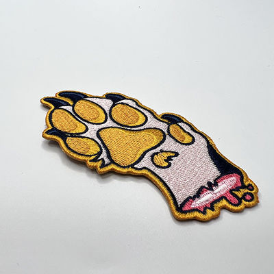 O cão bonito Paw Iron On Clothing Patch da caixa 100% bordado segue cores de PMS