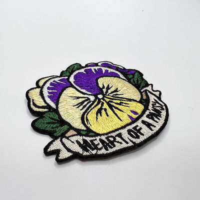 Revestimento protetor esparadrapo do remendo de Pansy Flower Iron On Embroidery de 7 cores para a roupa/sapatas/tampão