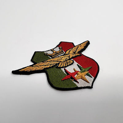 O ferro no bordado da roupa remenda o logotipo feito sob encomenda nacional da bandeira da tela da sarja
