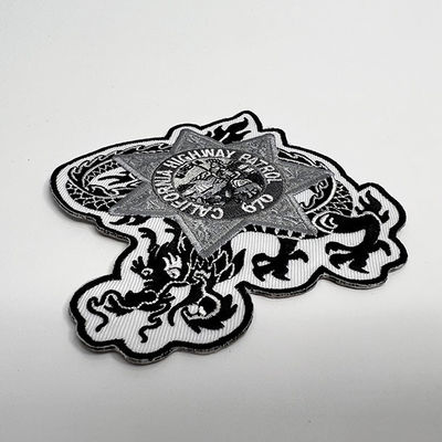 Patch de bordado personalizado reutilizável tecido sarja / 100% poliéster remendos de logotipo bordado