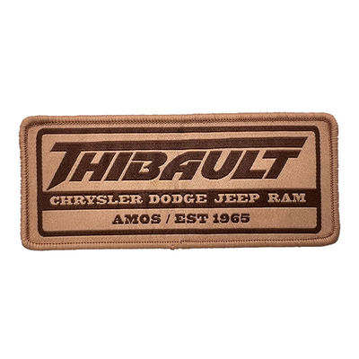 O ferro no poliéster tecido de Logo Patch Vintage Eco Friendly rosqueia remendos tecidos do chapéu