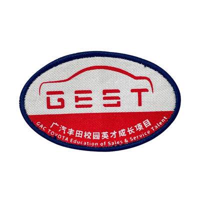Team Name Woven Badges Hook e Laço Backing Embroidered Empresa Logo Patches