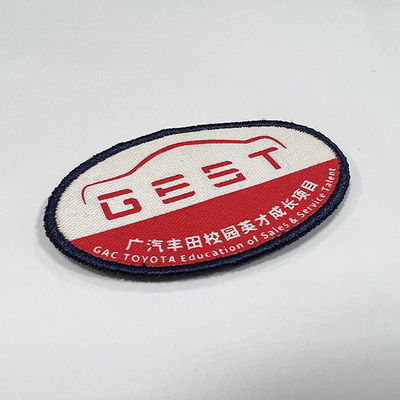 Team Name Woven Badges Hook e Laço Backing Embroidered Empresa Logo Patches