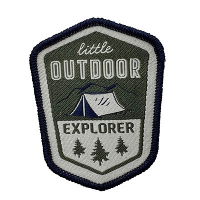 Exploração feita sob encomenda Team Iron On Woven Patch com beira de Merrowed
