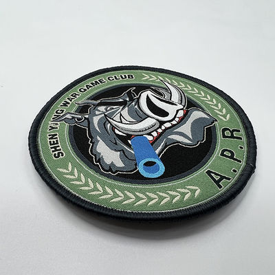 Clube por atacado Logo Woven Patches Merrowed Border para a roupa