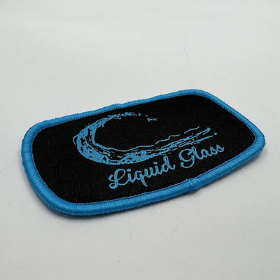 Marca feita sob encomenda Logo Patches Iron On Patches com beira azul de Merrowed