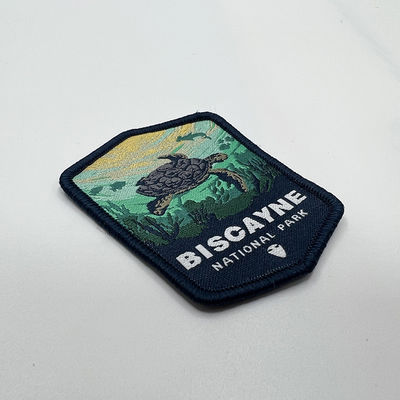 Ferro de Marine Organism Design Woven Patches do oceano em crachás do bordado para o vestuário