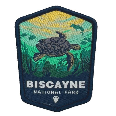 Ferro de Marine Organism Design Woven Patches do oceano em crachás do bordado para o vestuário