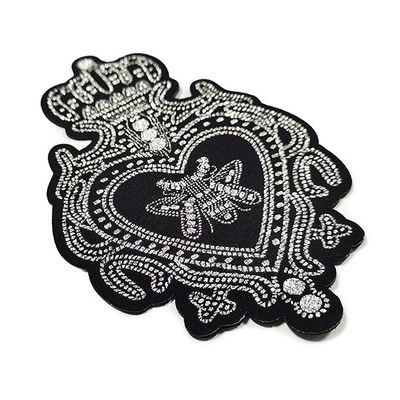 Logo Bee Embroidery Patch metálico, crachás tecidos feitos sob encomenda personalizou
