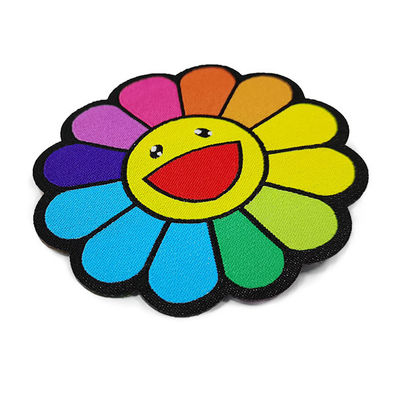 Remendos tecidos forma da flor de Logo Patch/bordado para a roupa