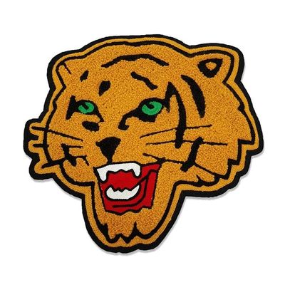 Tiger Chenille Embroidery Patches Custom macio Logo Sample Available