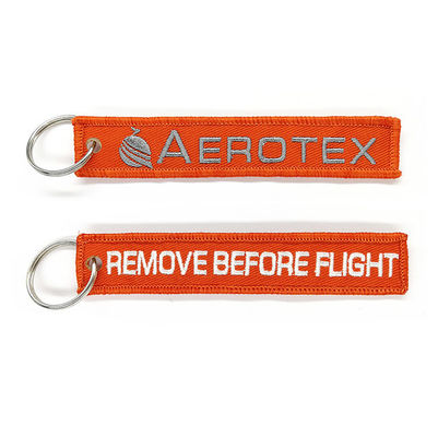 Dê forma à corrente chave bordada costume, sarja/piloto Key Tag da tela