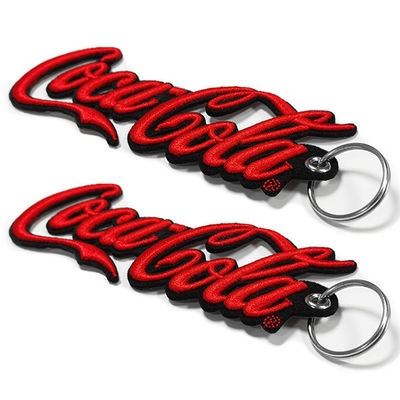OEM Logo Keychain feito sob encomenda do presente da promoção, etiqueta bordada da corrente chave