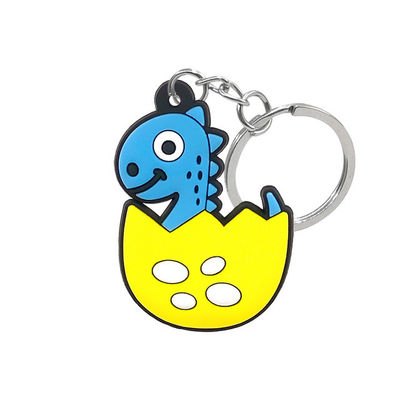 Corrente chave feita sob encomenda de borracha de Logo Keychain Flexible Double Sided da promoção
