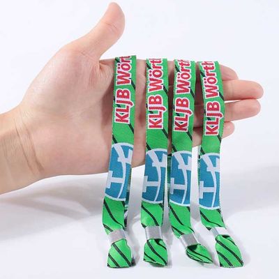 Faixas de pulso tecidas elegantes Logo Textile Wristband feito sob encomenda do OEM