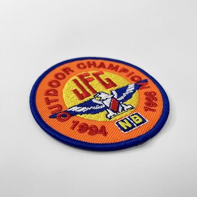 Ferro feito sob encomenda do bordado da caixa do campeão da venda quente no remendo Logo Name Patches