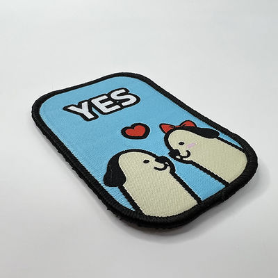 Pandone colore a beira bonito tecida feita sob encomenda de Merrow dos cães dos remendos dos sacos da roupa