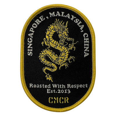Beira adesiva personalizada de Dragon Embroidery Patches Shrink Proof Merrow do derretimento