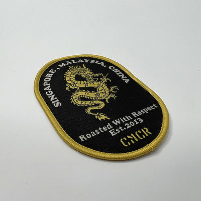 Beira adesiva personalizada de Dragon Embroidery Patches Shrink Proof Merrow do derretimento