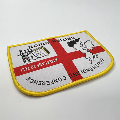 Ferro feito sob encomenda do mapa da caixa do OEM na forma feita sob encomenda tecida da beira feito a mão dos remendos para a roupa